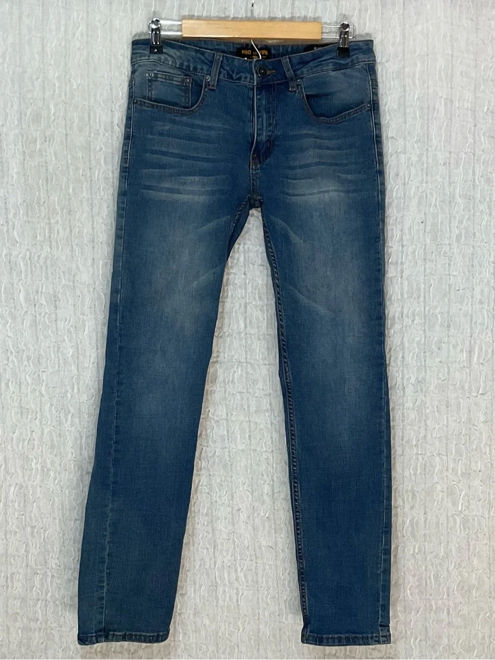 Ring of Fire Men’s Slim Fit Stretch Jeans W31 L30 Medium Wash Blue Denim